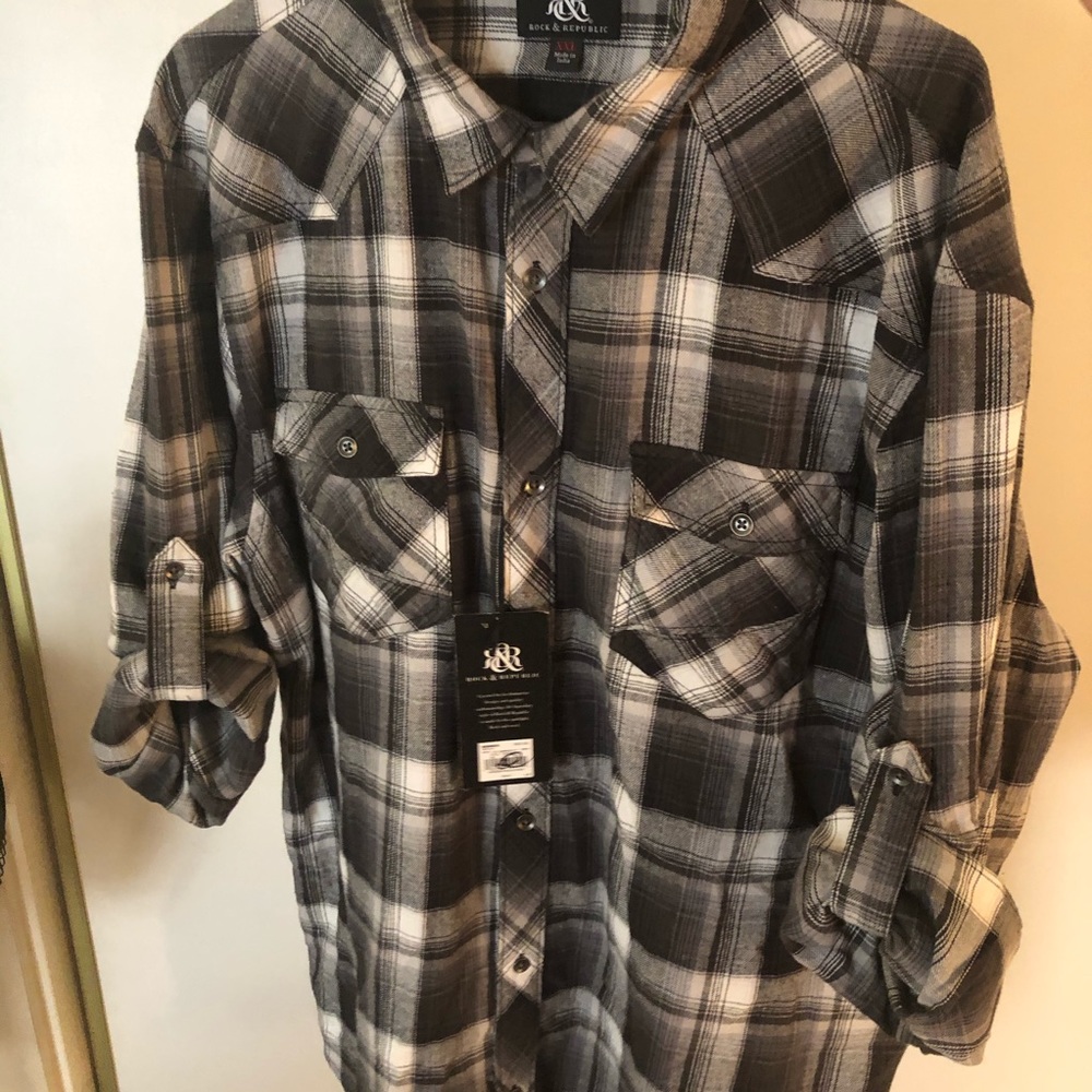 Rock & Republic Mens Flannel nwt